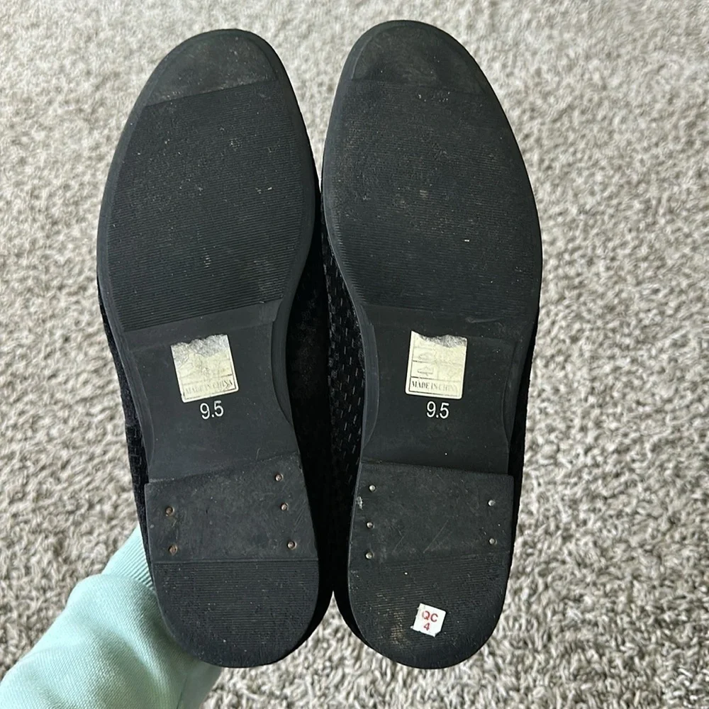 AMALI Men's Black Velvet Vintage Loafers Size 9.5